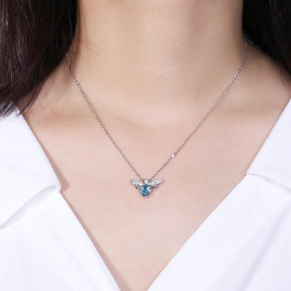 Bee Crystal Blue Necklace Embellished With SWAROVSKI® Crystals - Image 5