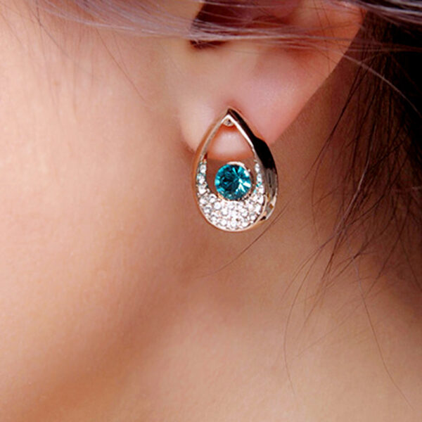 Peacock Earring Embellished with SWAROVSKI® Crystals - Image 3