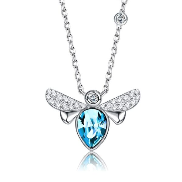 Bee Crystal Blue Necklace Embellished With SWAROVSKI® Crystals