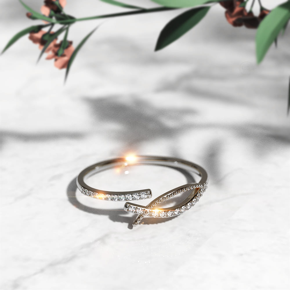 Solid 925 Sterling Silver Serendipity Adjustable Stacking Ring - Image 2
