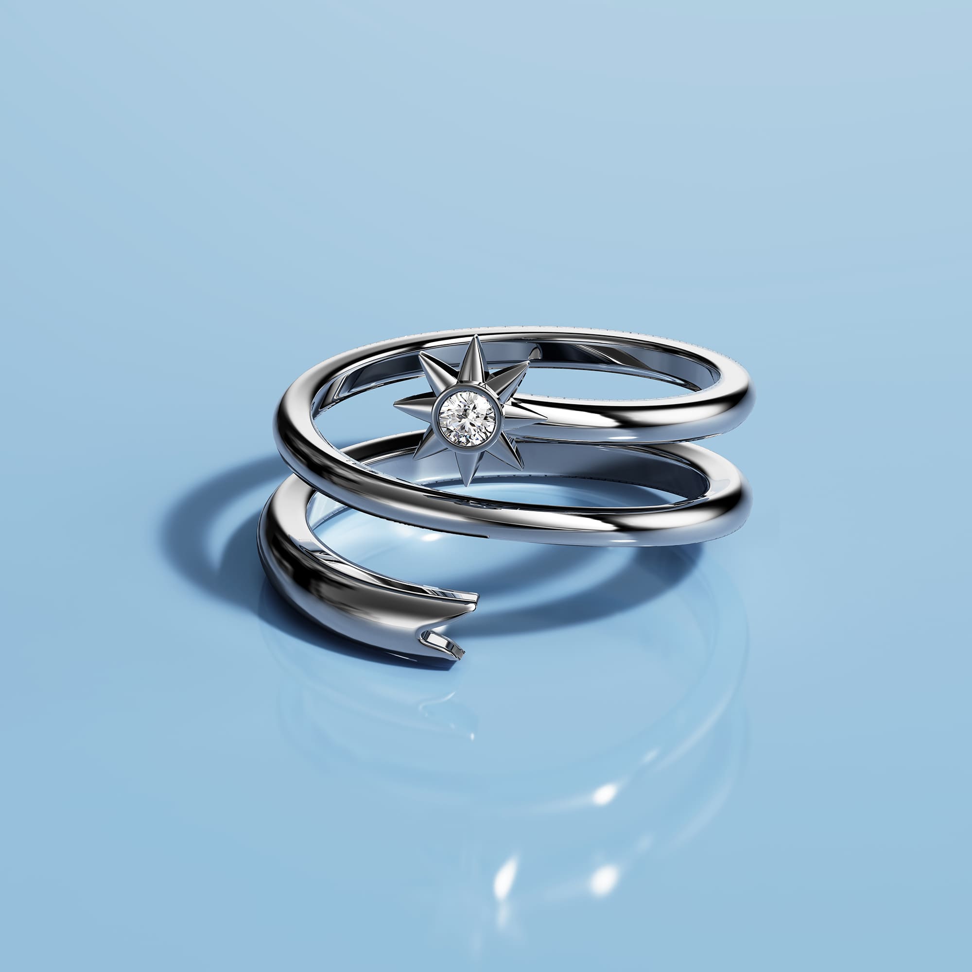 Solid 925 Sterling Silver Spinny Bloom Ring - Image 2