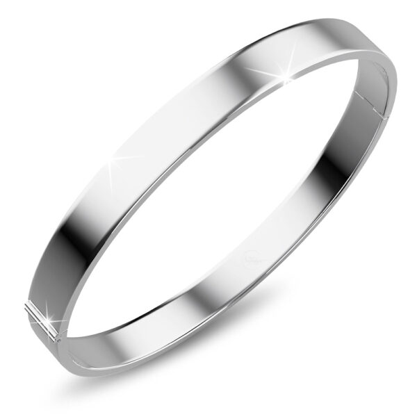 Solid 925 Sterling Silver Bold Bangle 6mm