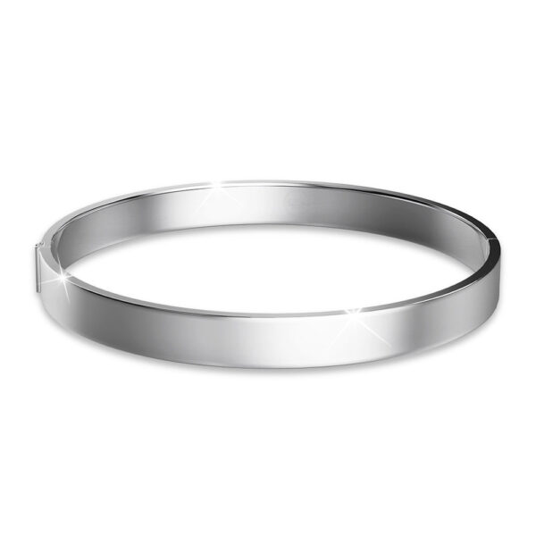 Solid 925 Sterling Silver Bold Bangle 6mm - Image 2