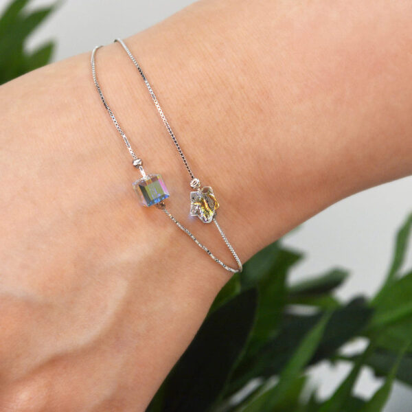 Solid 925 Sterling Silver Cubic Single Stone White Gold Filled Bracelet Embellished with Crystals from SWAROVSKI¬¨ˆšÃœ - Image 4