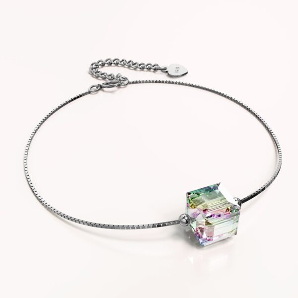 Solid 925 Sterling Silver Cubic Single Stone White Gold Filled Bracelet Embellished with Crystals from SWAROVSKI¬¨ˆšÃœ - Image 2