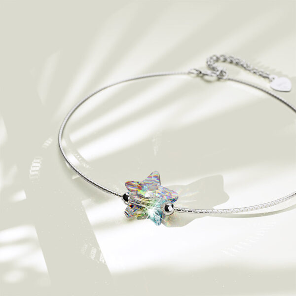 Solid 925 Sterling Silver Star-Shaped Single Stone White Gold Filled Bracelet Embellished with Crystals from SWAROVSKI¬Ã† - Image 3