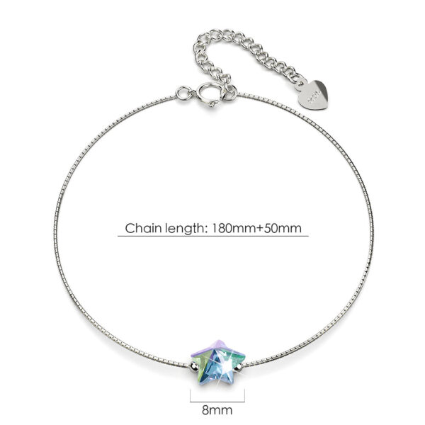 Solid 925 Sterling Silver Star-Shaped Single Stone White Gold Filled Bracelet Embellished with Crystals from SWAROVSKI¬Ã† - Image 6