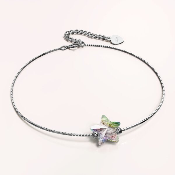 Solid 925 Sterling Silver Star-Shaped Single Stone White Gold Filled Bracelet Embellished with Crystals from SWAROVSKI¬Ã† - Image 2