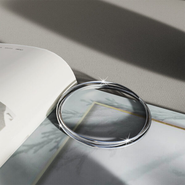Solid 925 Sterling Silver Interlocking Bangle - Image 3