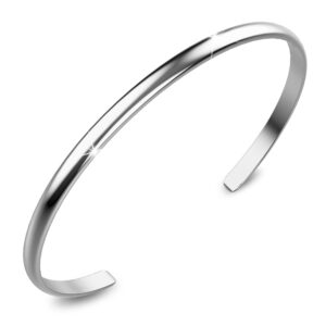 Solid 925 Sterling Silver Cuff of Clarity Bangle