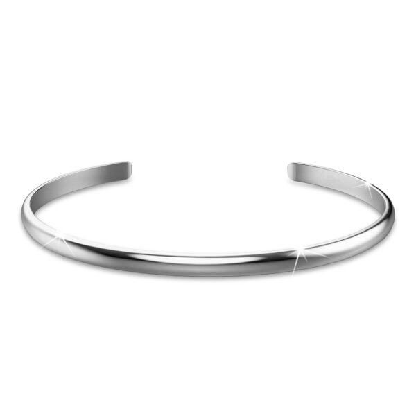 Solid 925 Sterling Silver Cuff of Clarity Bangle - Image 2