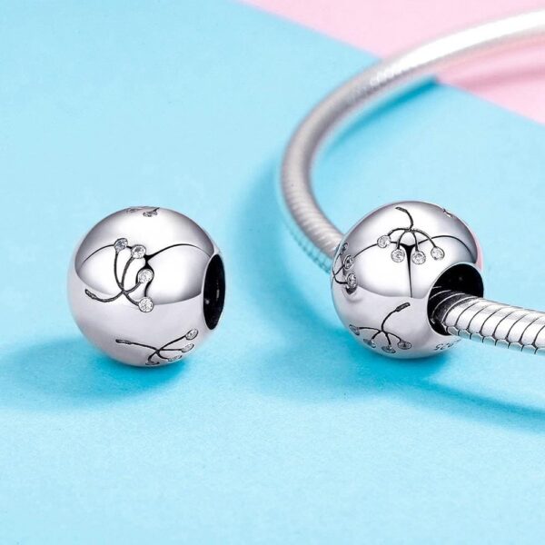 Solid 925 Sterling Silver Dandelions Pandora Inspired Charm - Image 3