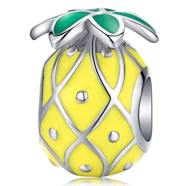 Solid 925 Sterling Silver Pineapple Fruit Pandora Inspired Charm