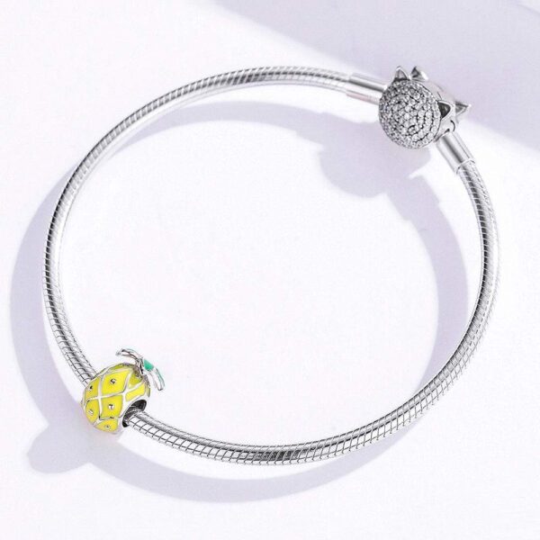 Solid 925 Sterling Silver Pineapple Fruit Pandora Inspired Charm - Image 2