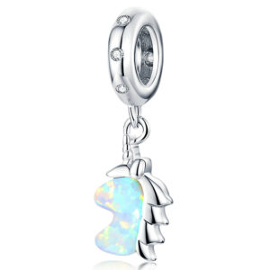 Solid 925 Sterling Silver Glowing Cute Baby Horse Animal Pandora Inspired Charm