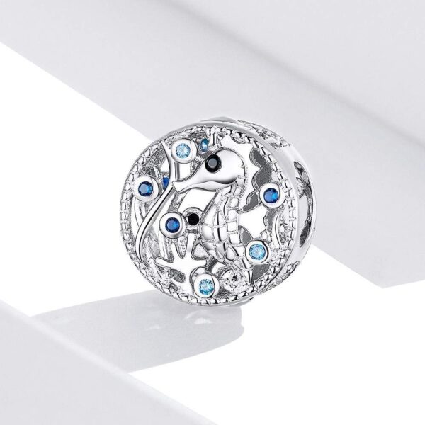 Solid 925 Sterling Silver Baby Seahorse Animal Pandora Inspired Charm - Image 4