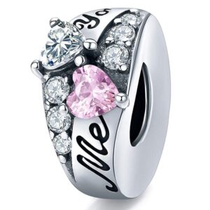 Solid 925 Sterling Silver Me Heart Love You Pandora Inspired Charm