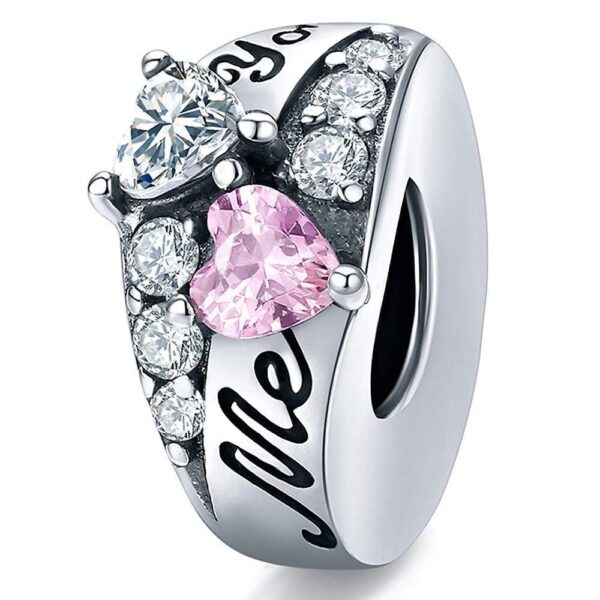 Solid 925 Sterling Silver Me Heart Love You Pandora Inspired Charm