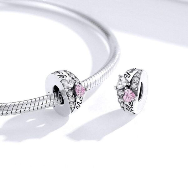 Solid 925 Sterling Silver Me Heart Love You Pandora Inspired Charm - Image 3
