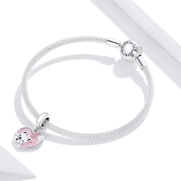 Solid 925 Sterling Silver Puppy Heart Love Waiting For You Pandora Inspired Charm - Image 2