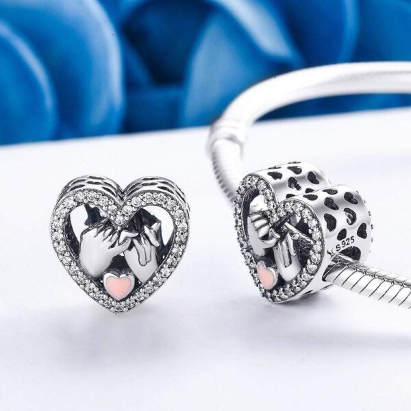 Solid 925 Sterling Silver Pinky Promise Pandora Inspired Charm - Image 3