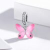 Solid 925 Sterling Silver Pink Sweet Butterfly Pandora Inspired Charm - Image 4