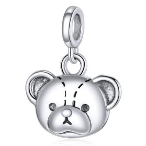 Solid 925 Sterling Silver Teddy Bear Pandora Inspired Charm