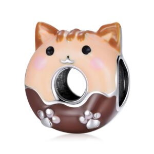 Solid 925 Sterling Silver Cutie Cat Pandora Inspired Charm