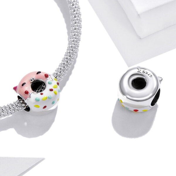 Solid 925 Sterling Silver Friendly Guinea Pig Cake Pandora Inspired Charm - Image 2