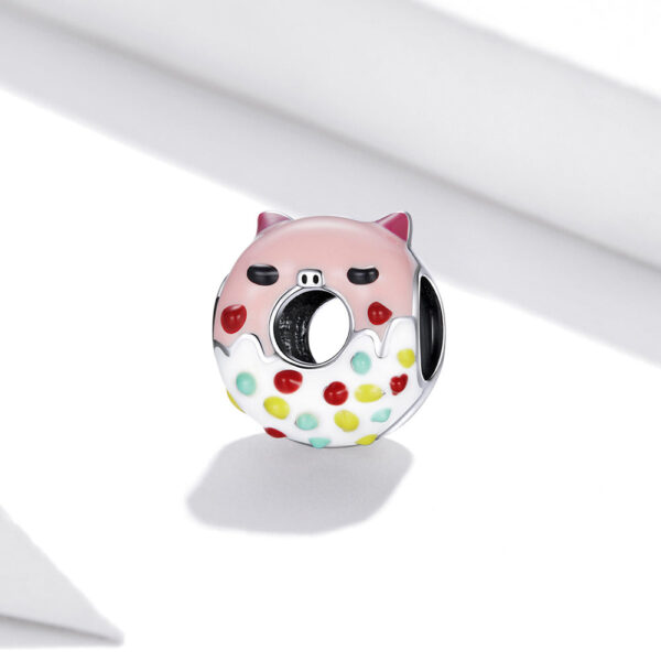 Solid 925 Sterling Silver Friendly Guinea Pig Cake Pandora Inspired Charm - Image 4
