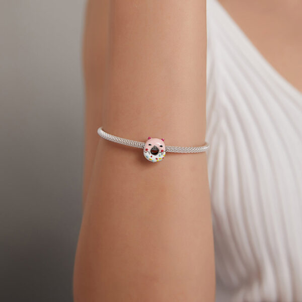 Solid 925 Sterling Silver Friendly Guinea Pig Cake Pandora Inspired Charm - Image 5