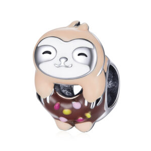 Solid 925 Sterling Silver Cool Sloth Cookies Pandora Inspired Charm