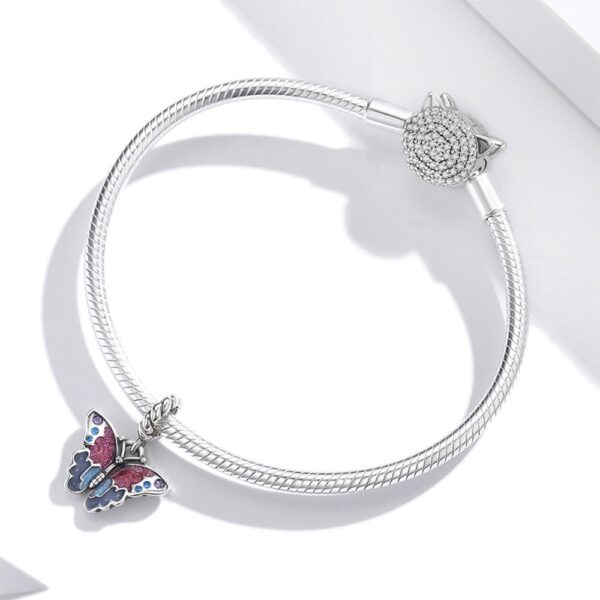 Solid 925 Sterling Silver Majestic Butterfly Pandora Inspired Bead Charm - Image 3