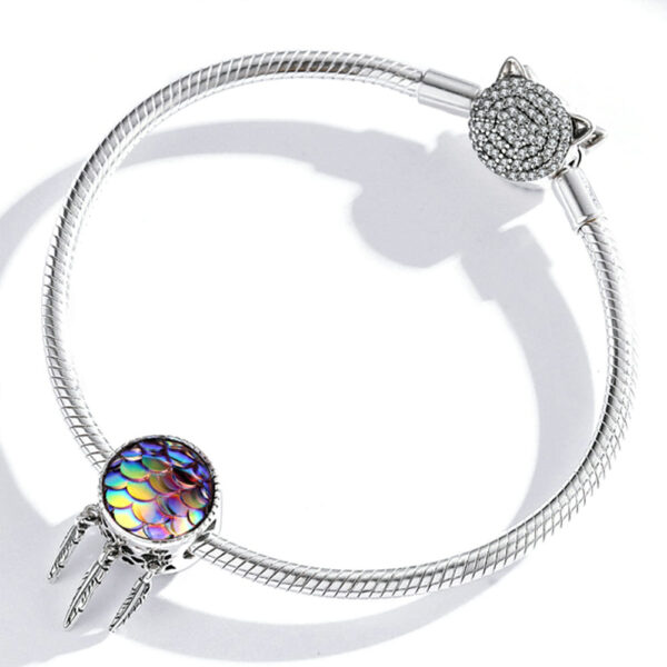 Solid 925 Sterling Silver Sweet Mermaid Pandora Inspired Bead Charm - Image 3