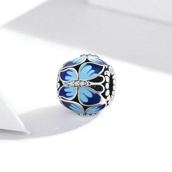 Solid 925 Sterling Silver Calming Blue Pandora Inspired Bead Charm - Image 4
