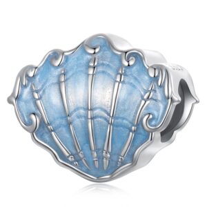Solid 925 Signature Silver Azure Seashell Charm