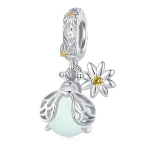 Solid 925 Signature Silver Bug Sparkle Charm