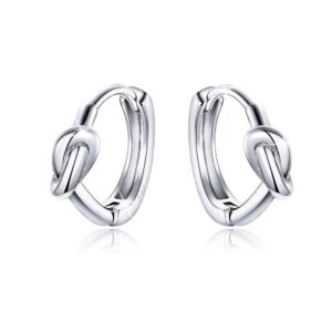 Solid 925 Sterling Silver Simplest Knot Earrings