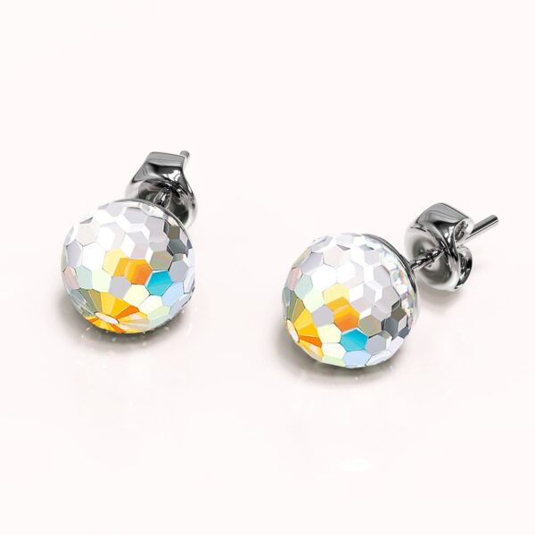 Solid 925 Sterling Silver Gradient Oval Stud Earrings Embellished with Crystals from SWAROVSKI¬Ã† - Image 2
