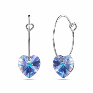 Solid 925 Sterling Silver Glamorous Heart Embellished with SWAROVSKI¬Ã† Crystals