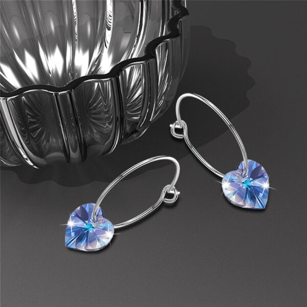 Solid 925 Sterling Silver Glamorous Heart Embellished with SWAROVSKI¬Ã† Crystals - Image 2