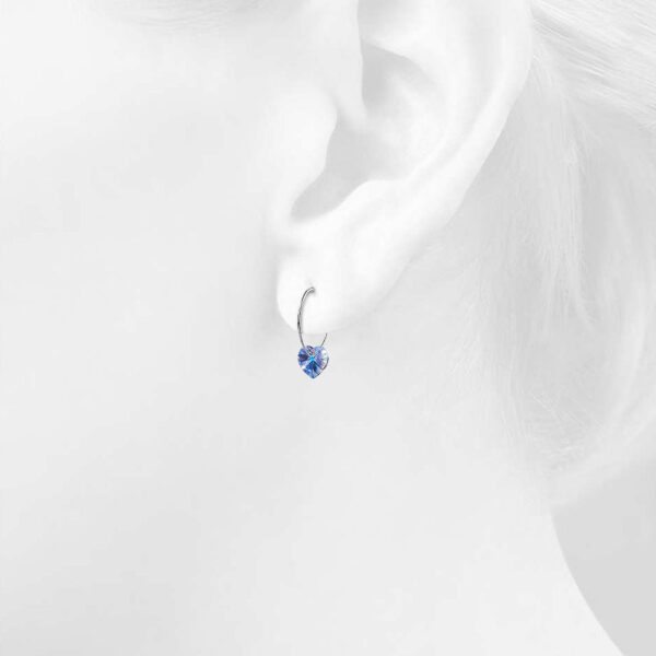 Solid 925 Sterling Silver Glamorous Heart Embellished with SWAROVSKI¬Ã† Crystals - Image 3