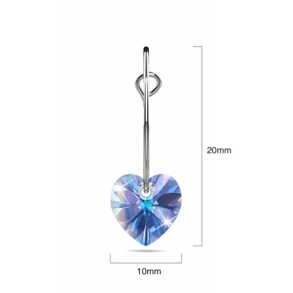 Solid 925 Sterling Silver Glamorous Heart Embellished with SWAROVSKI¬Ã† Crystals - Image 4