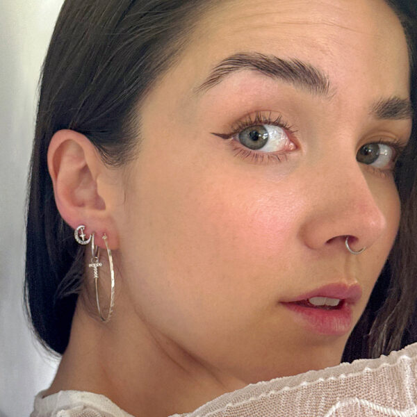 Solid 925 Sterling Silver Sophia Hoop Earrings - Image 4