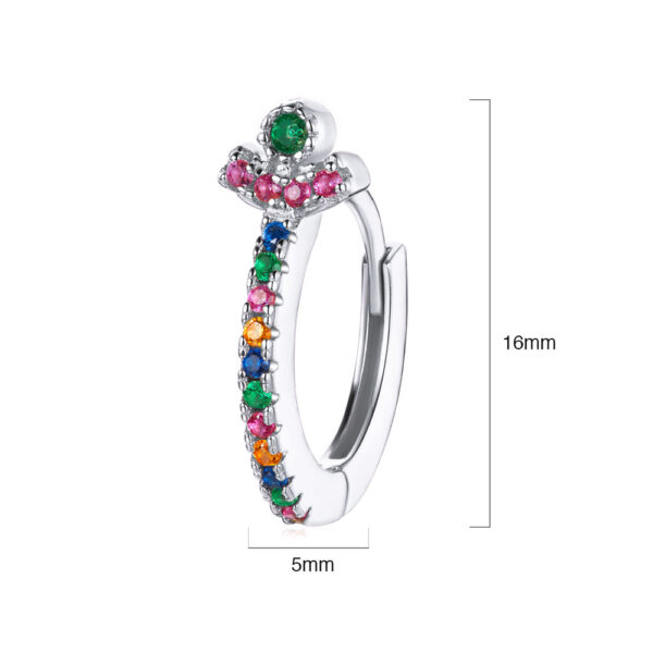Solid 925 Sterling Silver Multicoloured Huggies Earrings - Image 4