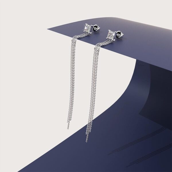 Solid 925 Sterling Silver Khloe Chandelier Earrings - Image 2