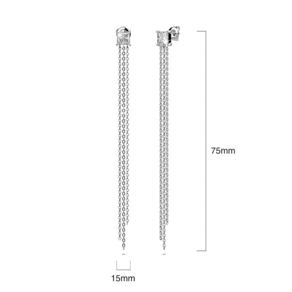 Solid 925 Sterling Silver Khloe Chandelier Earrings - Image 3