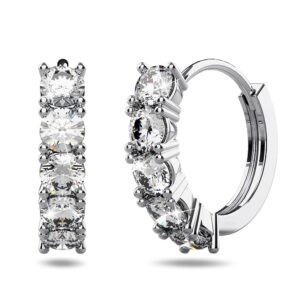 Solid 925 Sterling Silver Mona Stimulated Diamond Huggie Earrings