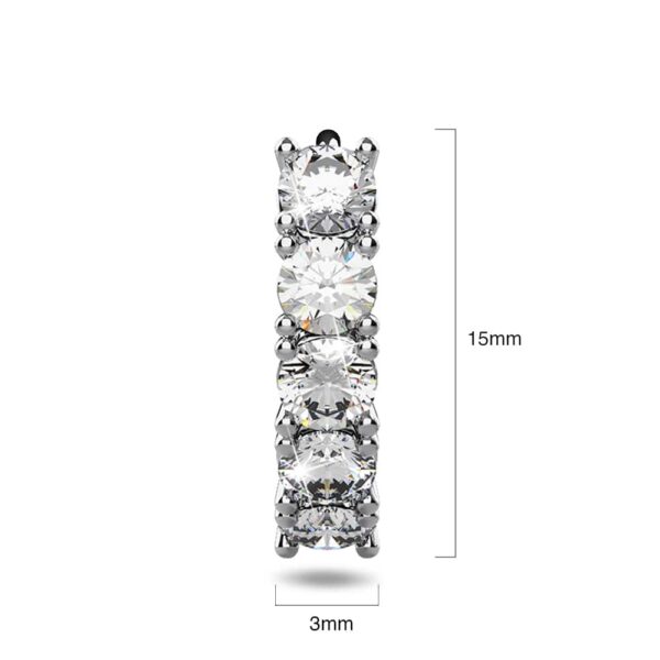 Solid 925 Sterling Silver Mona Stimulated Diamond Huggie Earrings - Image 4