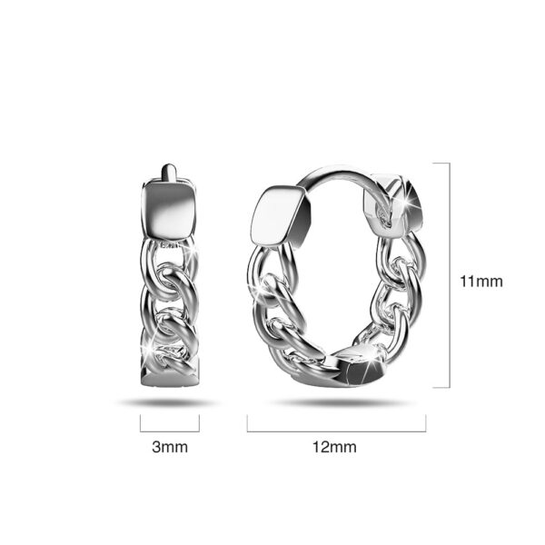 Solid 925 Sterling Silver Hoops of Lean Chains - Image 5